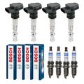 4x HITACHI Zündspule +4x BOSCH Zündkerze für BMW 3er E90 325i 330i Z4 Roadster