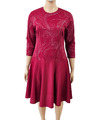 DAMART Gr.48 traumhaftes Kleid fit&flare weinrot Glitzer elegant festlich