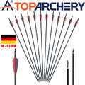 12X Bogenschießen 30" Carbonpfeil Jagdpfeile Spine500 für Compound Recurve Bogen