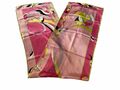 CODELLO Schal 100% Reine Seide handrolliert 178 cm x 35 cm Magenta Vintage 70 er