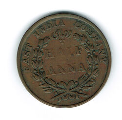 Münze Britisch-Indien Half Anna 1835