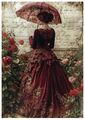 Reispapier-Motiv Strohseide-Decoupage-Vintage-Vintage Woman-Frau-200408