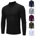 Herren Rollkragen Fleece Pullover Langarm Sweatshirt Slim Thermohemd Unterhemd