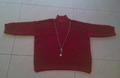 Hallhuber Pullover Strick 50% Wolle Gr.S M Oversize  Weinrot