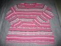 Rabe Damen Pullover Strickpullover rosa, grau, weiß gestreift Gr. 46