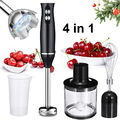 4-in-1 Elektrische Stabmixer Multifunktional Handmixer Pürierstab Schneebesenl