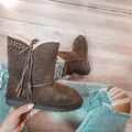 ECHT WILDLEDER Damen Winter Boots Stiefel mit Nieten Camel o. Braun 36-40