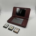 Nintendo DSi Xl Bordeaux Rot Handheld | Getestet | Guter Zustand | 3 Spiele