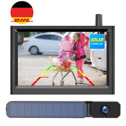 AUTO-VOX Funk Kabellos Solar Rückfahrkamera Set &5" HD Monitor IP69K Wasserdicht