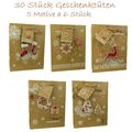 30 Stück Geschenktüte Weihnachten Handmade 3D Applikationen Medium 23x 18x10cm