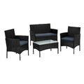 Gartenmöbel Set Rattan Lounge Set 4tlg Balkonmöbel Sitzgruppe Bistro Stuhl Tisch