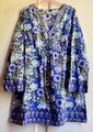 Fab *EAST HANDWERKER mit ANOKHI* Blumenmuster Handblockdruck Tunika Kaftan Top 8