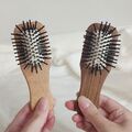 Portable Beechwood Hairbrush with Paddle for Scalp Massage Styling Comb