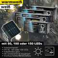 50/100/150er Solar LED Lichterkette Innen Außen Gartenbeleuchtung Party Outdoor