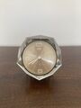 Vintage Kristallglas Tischuhr Diamant Design 70er Jahre Mid Century Uhr