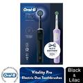 Oral-B Vitality Pro Duo Wiederaufladbare Elektrische Zahnbürste, Schwarz & Flieder