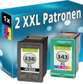 2x DRUCKER PATRONEN für HP 338 343 OfficeJet 6205 6210 7210 7310 7410 H470 K7100