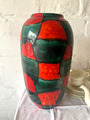 Scheurich Bodenvase HARLEKIN 50er 60er 70er Keramik Vase Fat Lava 546-41 Rot