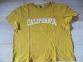 ♥ H&M T-Shirt Gr. M in gelb CALIFORNIA Damen Mädchen Oberteil Top kurz Sommer