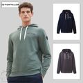 Marken Hoodie von Tom Tailor mit Tunnelzug & Print Kapuzenpullover aus Baumwolle