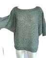 CARINA RICCI Oversized Dolman Fledermaus Ärmel Wolle Alpaka türkis grau Gr. M 40