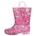 diMio LED Gummistiefel EINHORN-PINK Motiv Mädchen Kinder Regenstiefel Gr. 26-30