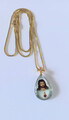 Vergoldete Kette mit Jesus Christus Glas Anhänger - 55 cm