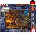 Schmidt Spiele 59494 Thomas Kinkade, Der Weihnachtsmann und Seine Wichtel, 1000