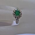 Smaragdring *Ring mit Brillant Diamond 0,70 ct in aus 585 14kt Gold Damen Gr.54