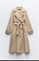 ZARA🤍 Oversized Trenchcoat Übergangs Mantel  Trench mit Gürtel Gr S M 36 38 NEU