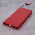 Für Apple iPhone 12 - SMART ECHT LEDER Tasche Premium Handy Cover Case Hülle ROT