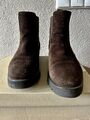 Damen Chelsea Boots Stiefeletten Ankle Boots Wildleder Gr. 37 Made In Italy