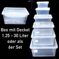 Aufbewahrungsbox mit Deckel 1,25 - 30 L Kunststoffbox Plastikbox Box Transparent