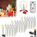 30 Pcs LED Weihnachtskerzen Kabellos Christbaumkerzen mit Fernbedienung Batterie