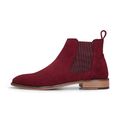 London Brogues Herren Burgund Wildleder Leder Chelsea Boots