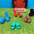 9 Stück Wichtelschuhe als Zubehör für Wichtel, Wichtelstreiche, Puppenhaus