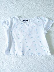 OKAIDI Top T-shirt Gr 134-140 Sommer Croptop Bauchfrei relax Baumw. leicht weiß