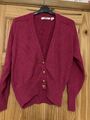 BENCH COMPY LTD Damen Cardigan V-Ausschnitt Goldknöpfe Cerise Pink Größe M