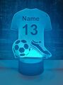 3D LED Personalisierte Fußball Triko Tischlampe Nachtlicht Nachttischlampe