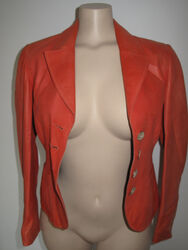 PEARLS by MAZE  ♥  Damenjacke ♥ Lederjacke ♥  Gr. S ♥  Jacke orange mit Flecken