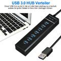 USB 3.0 HUB Verteiler Splitter Adapter Super Speed Datenhub 7 Port für Laptop PC