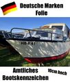 Bootsnummer Bootskennzeichen amtliches Boot Kennzeichen Motorboot Segler Schiff