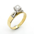 Diamond Ring  18ct Two Tone Single Cut Diamond 0.17ct tdw  Preloved VAL $3200