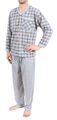 HERREN SCHLAFANZUG PYJAMA LANGARM SLEEPSHIRT NACHTWÄSCHE BAUMWOLLE M-XXXL