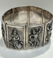 Siam Alex Co. Sterling Silber Armband mit Hochrelief Figuren