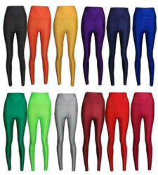 Super Stretch glänzend hochtaillierte Damen-Leggings schmale Passform Damen enge Yoga-Hose