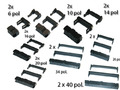 2 x Pfostenstecker 6, 10, 14, 16,20, 26, 34, 40pol  Schneidklemme Flachbandkabel