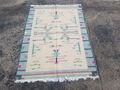 Vintage handgefertigter traditioneller figuraler Kilim Bodenteppich Teppich 170x120cm