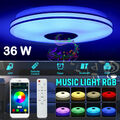 LED RGB Deckenlampe Dimmbar mit Bluetooth Musik Lautsprecher App Fernbedienung