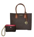 Michael Kors MK Tasche Shopper Portmonee Geldbeutel Jet Set Mercer Braun Rot NEU